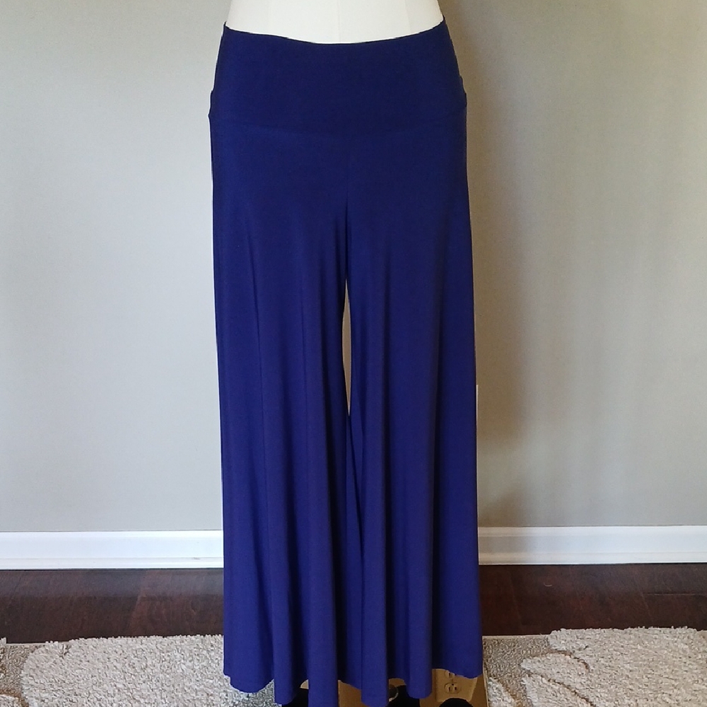 Sharon Max Wide-Leg Pants with Fluid Silhouette Sz M